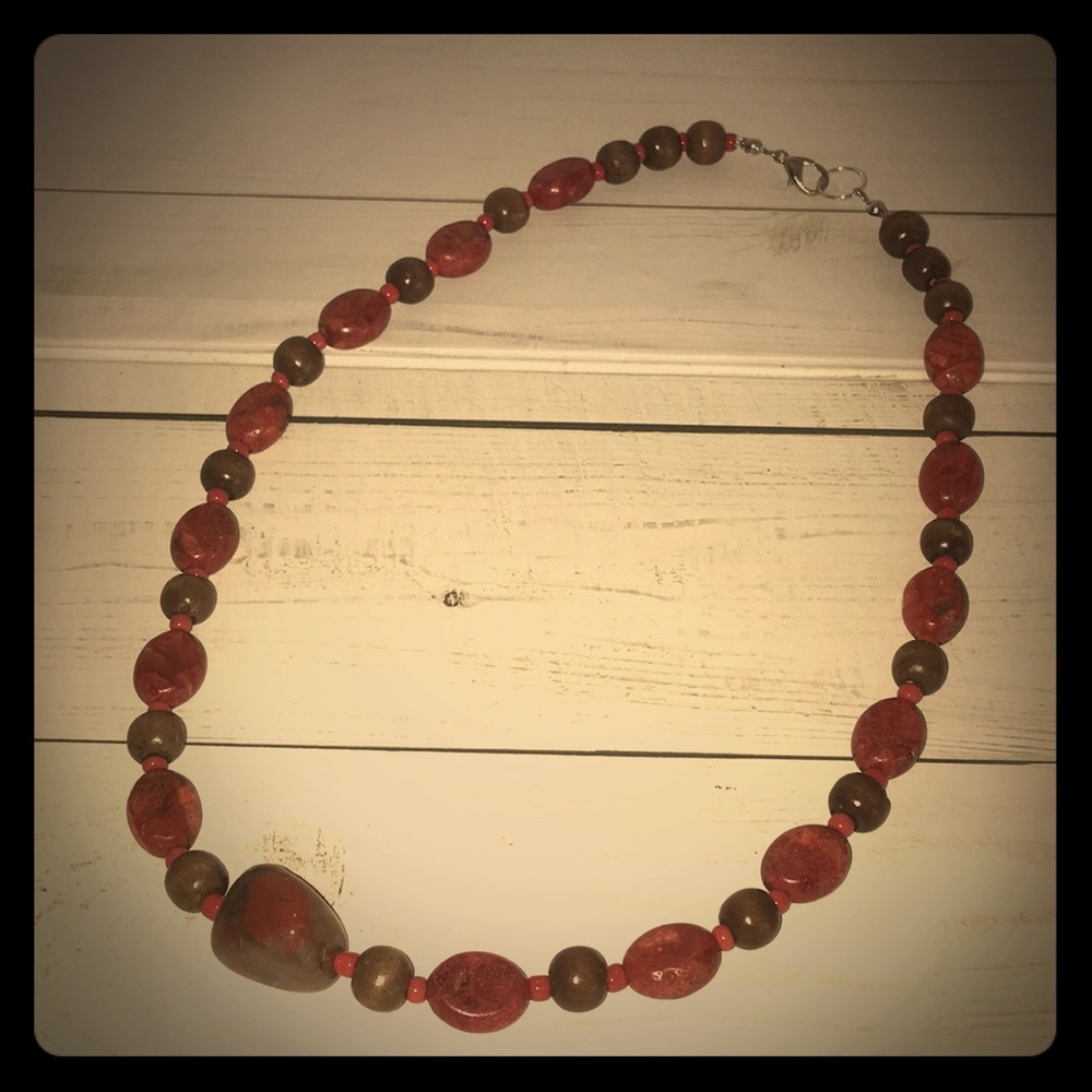 Custom Wood and Rock Necklace